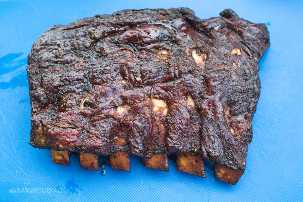 smoked beef back ribs finished