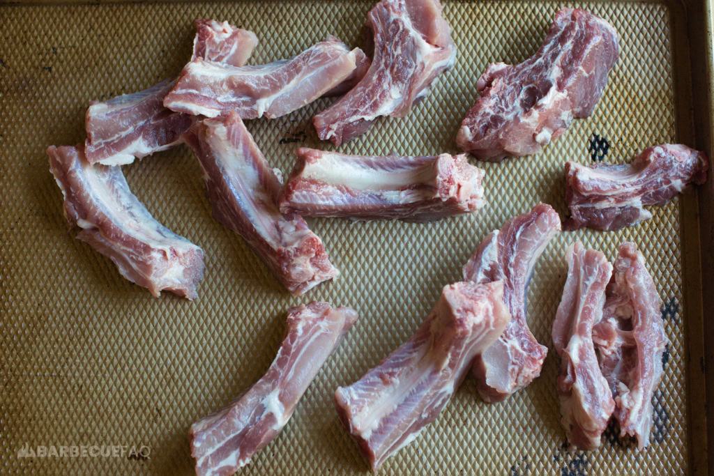 baby back ribs sliced up for party ribs