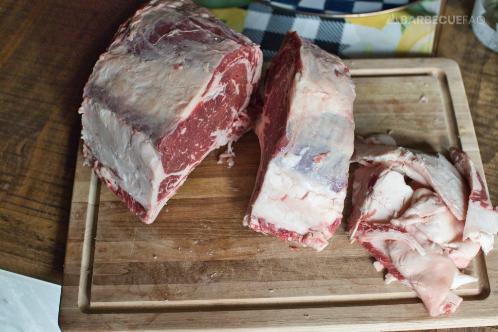 fat and silverskin removed from prime rib, also separated to make 2 roasts