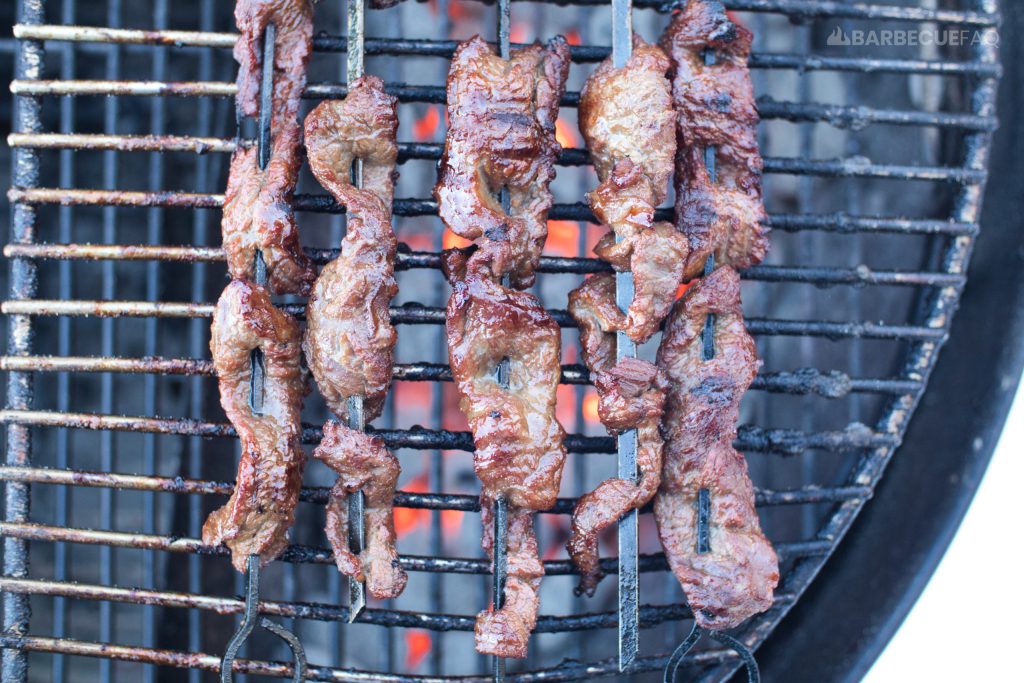 teriyaki beef stick on grill