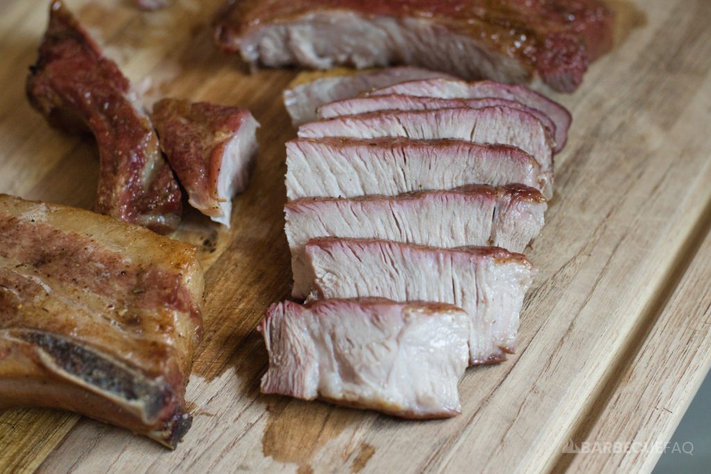 pork chops after slicing